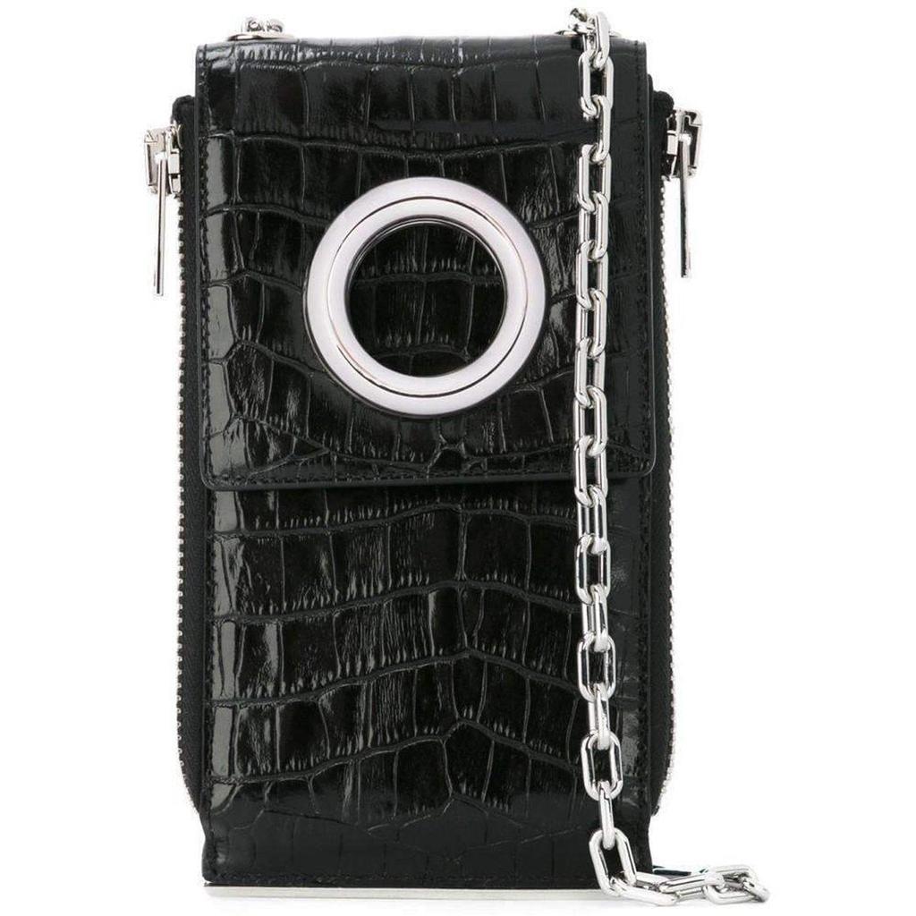 商品Alexander Wang|Black Shoulder Wallet Crocodile Embossed Leather,价格¥4802,第1张图片