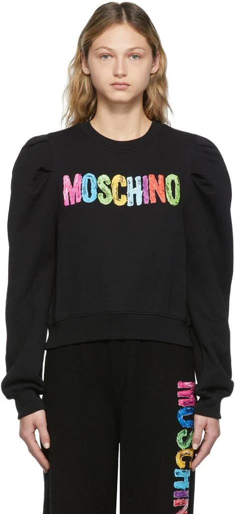 商品Moschino|Black Painted Logo Sweatshirt,价格¥1878,第1张图片