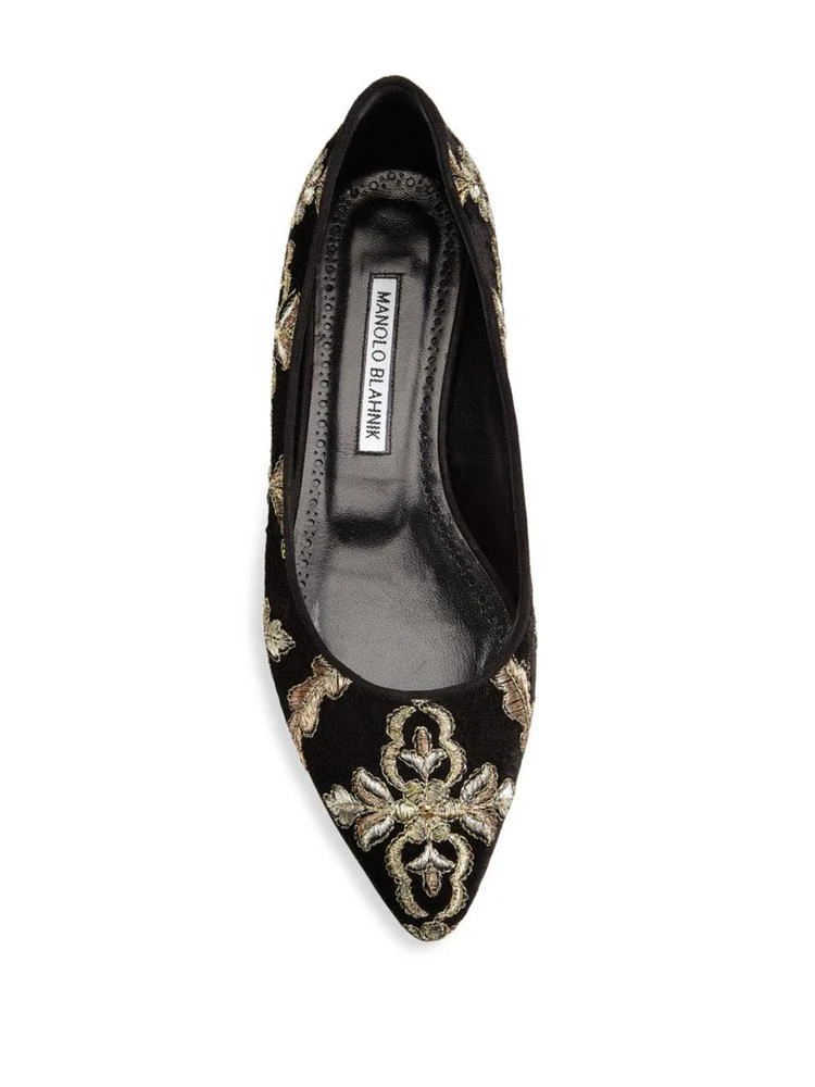 商品Manolo Blahnik|Tittermo Brocade Flats,价格¥2383,第4张图片详细描述