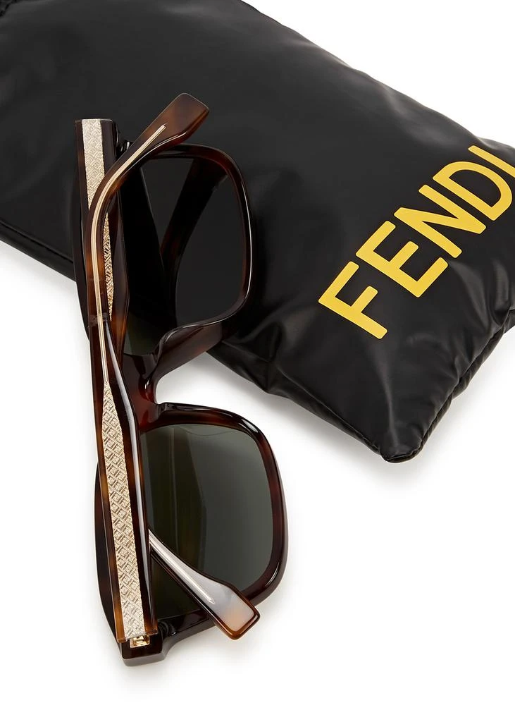 商品Fendi|Tortoiseshell rectangle-frame sunglasses,价格¥2434,第4张图片详细描述