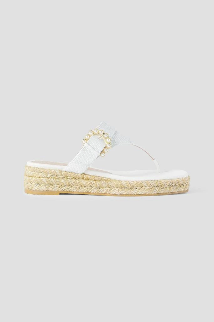 商品Stuart Weitzman|Embellished raffia espadrille wedge sandals,价格¥789,第1张图片