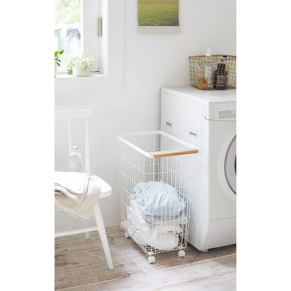 Tosca White Slim Rolling Laundry Basket 商品