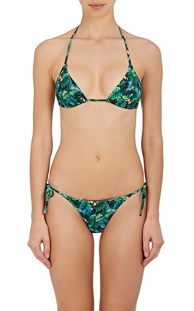 商品Onia|Megan Jungle-Print String Bikini Top,价格¥362,第1张图片