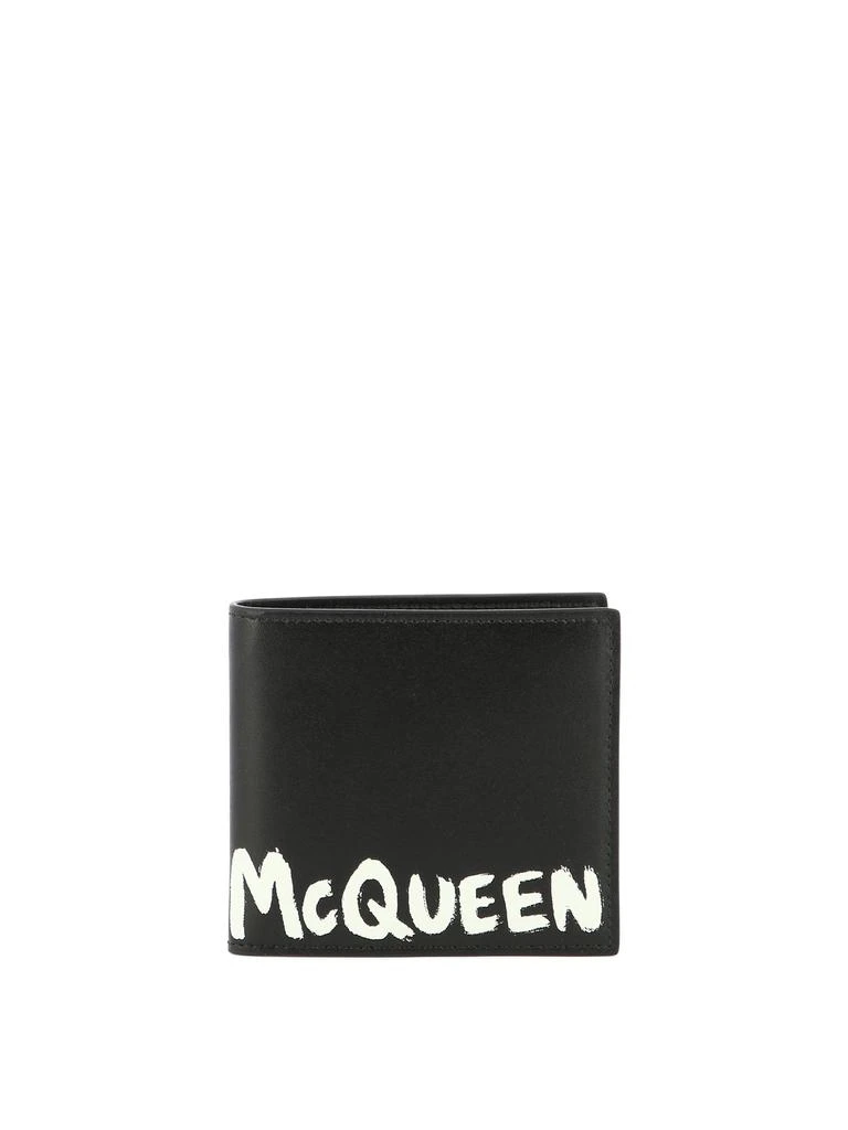 商品Alexander McQueen|Mcqueen Graffiti Wallets & Card Holders Black,价格¥1356,第1张图片