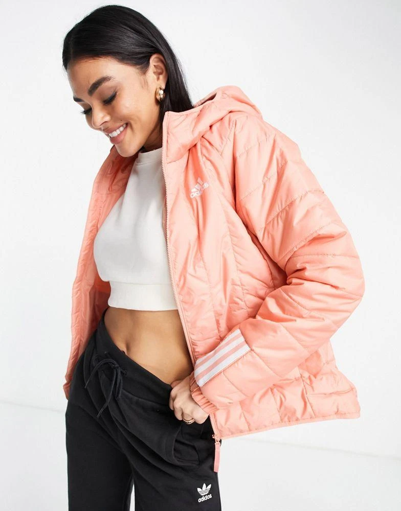 商品Adidas|adidas Outdoor Itavic hooded light puffer jacket in pink,价格¥213,第1张图片