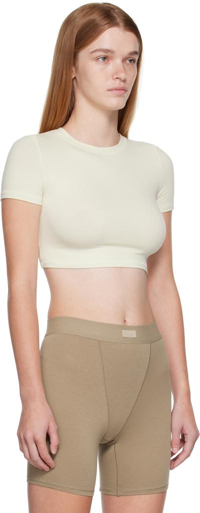 Off-White Cotton Jersey Super Cropped T-Shirt商品第2张图片规格展示