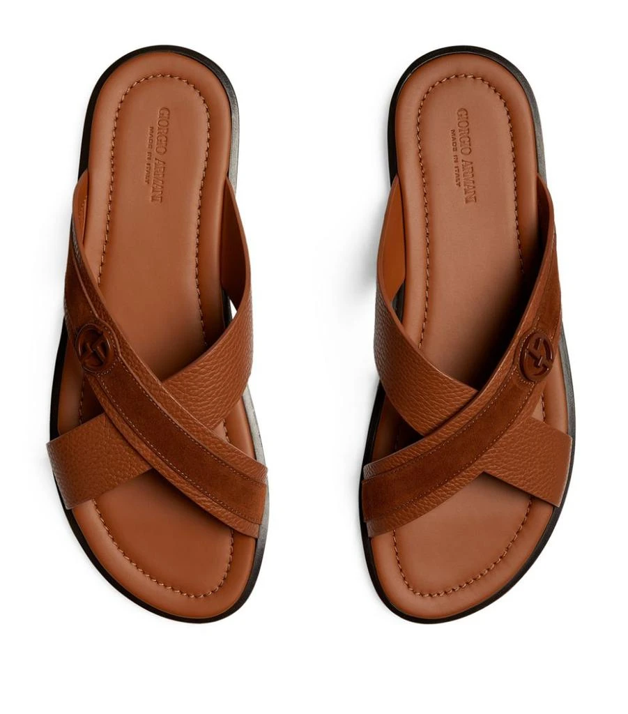 商品Giorgio Armani|Leather Logo Sandals,价格¥4455,第2张图片详细描述