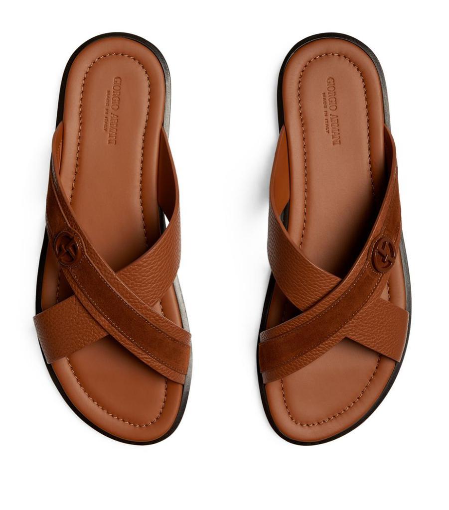 商品Giorgio Armani|Leather Logo Sandals,价格¥3850,第4张图片详细描述