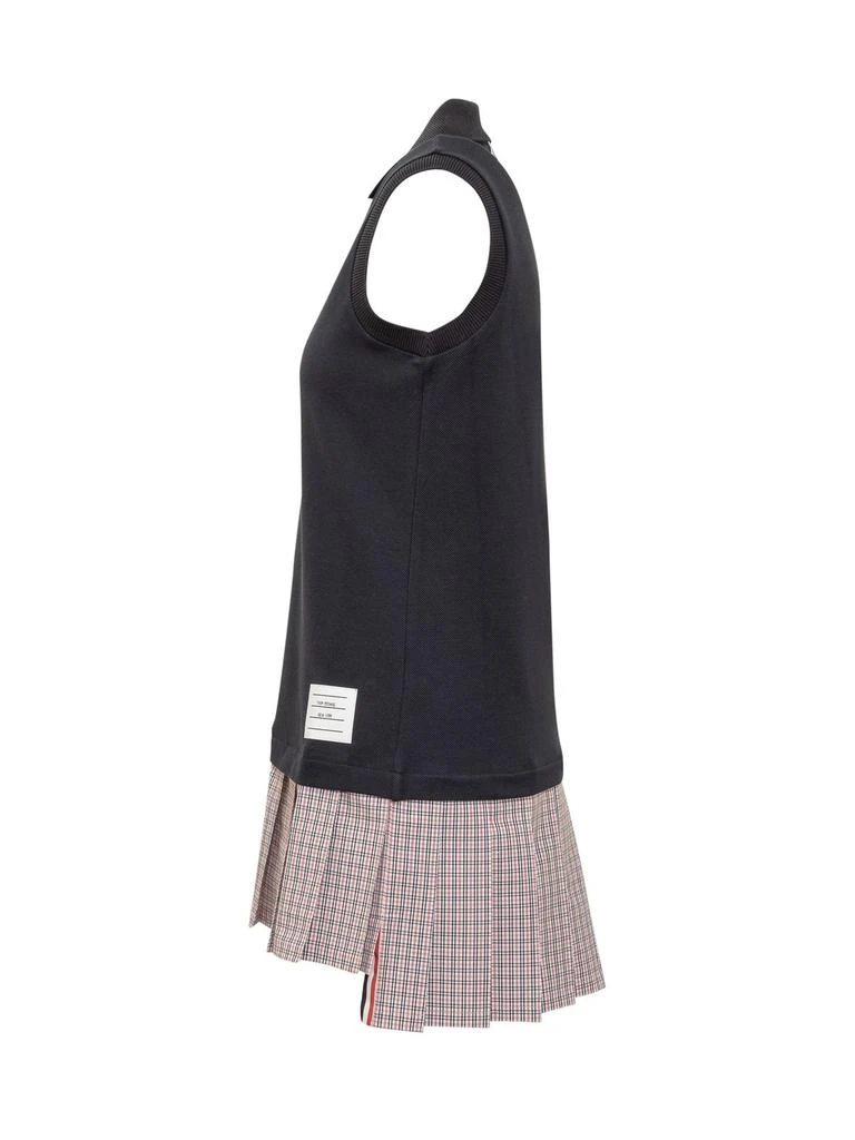 Thom Browne Thom Browne Pleated-Panel Sleeveless Polo Dress 3