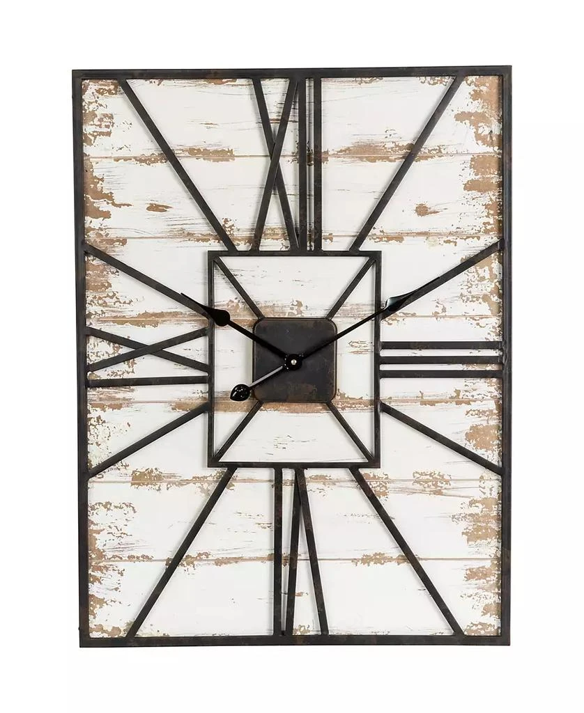 商品Glitzhome|Oversized Farmhouse Wooden Wall Clock,价格¥1102,第1张图片