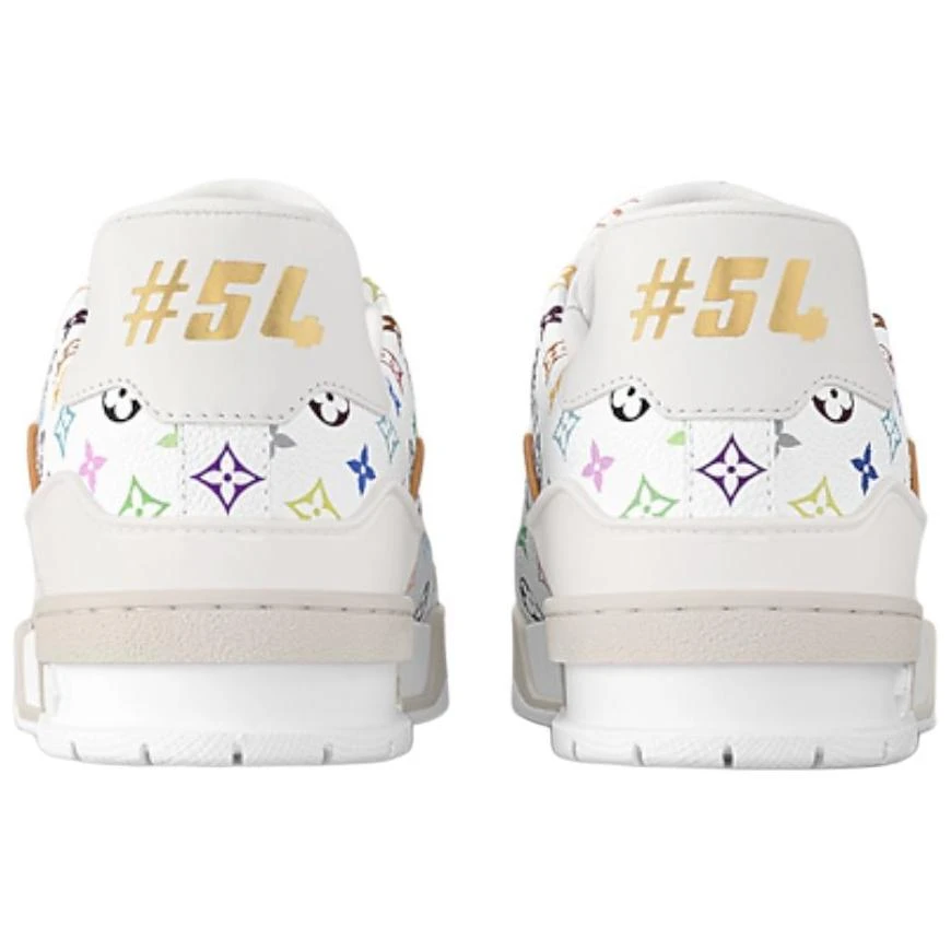 商品[国内直发] Louis Vuitton|村上隆/Takashi Murakami x  Trainer 皮革 圆头系带 低帮 板鞋 女款 白色,价格¥14544,第6张图片详细描述