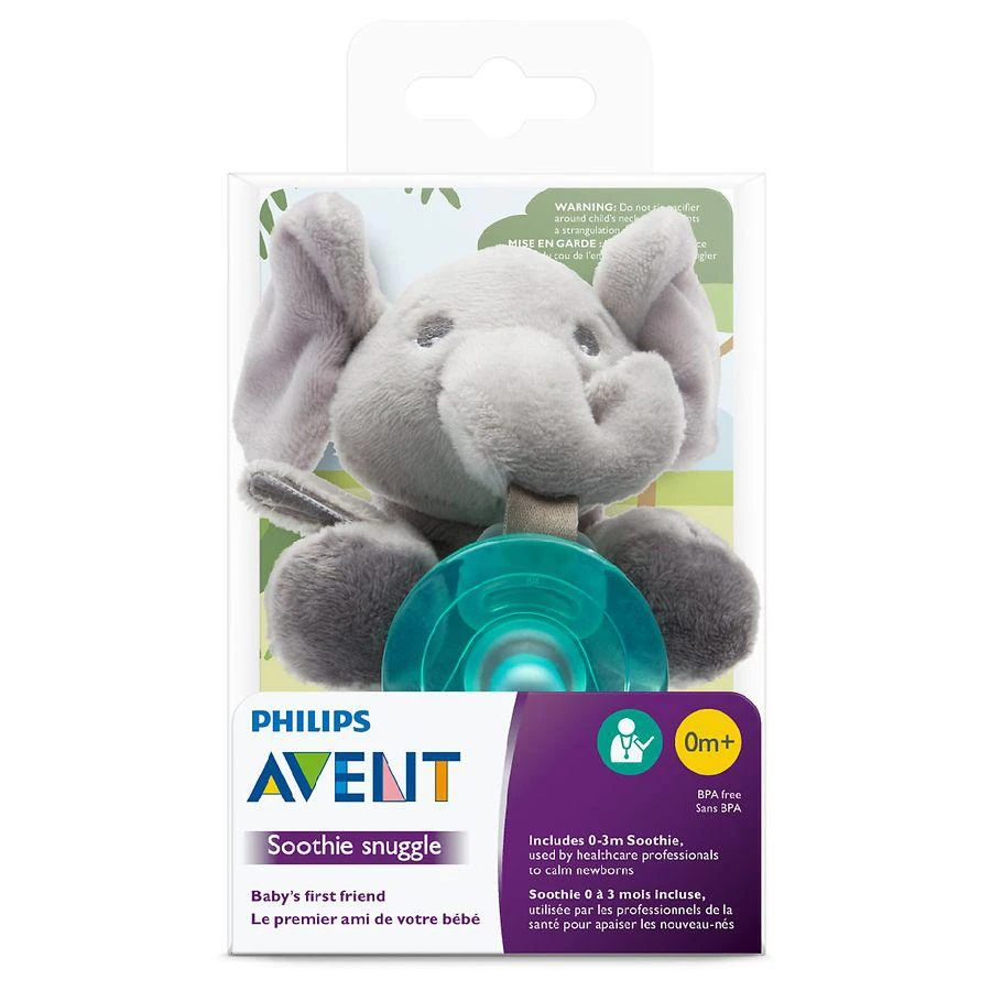 商品Philips Avent|Soothie Snuggle Elephant Pacifier, 0m+ (SCF347/03),价格¥142,第1张图片