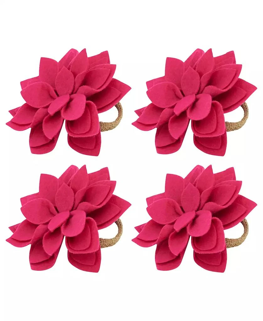 Felt Blossom Napkin Ring, Set of 4 商品