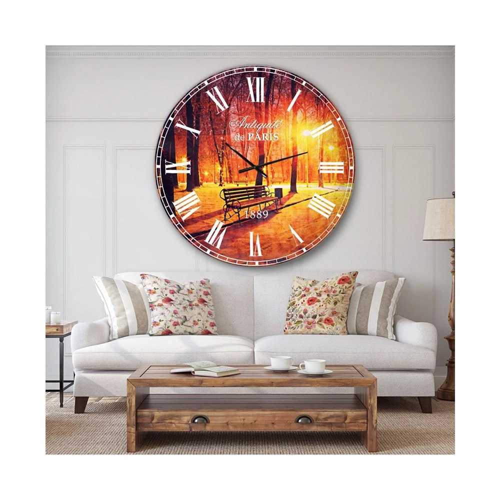 商品Designart|Landscape Oversized Round Metal Wall Clock - 36 x 36,价格¥1727,第3张图片详细描述