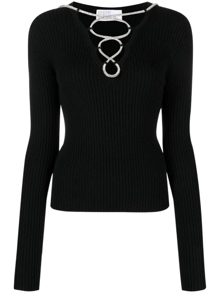 商品GIUSEPPE DI MORABITO|Giuseppe Di Morabito Womens Black Sweater,价格¥3714,第1张图片