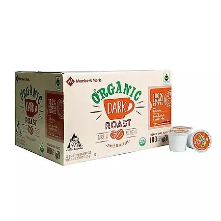商品Member's Mark|Member's Mark Single Serve Organic Coffee Cups, Dark Roast (100 ct.),价格¥245,第2张图片详细描述