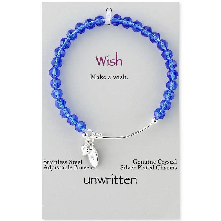 商品Unwritten|Crystal Bead Adjustable Bangle Bracelet in Silver-Plate,价格¥105,第1张图片