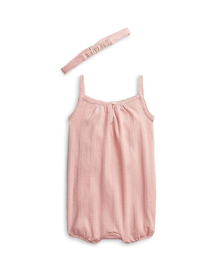 商品Ralph Lauren|Girls' Pointelle Knit Bubble Romper & Headband Set - Baby,价格¥271,第2张图片详细描述