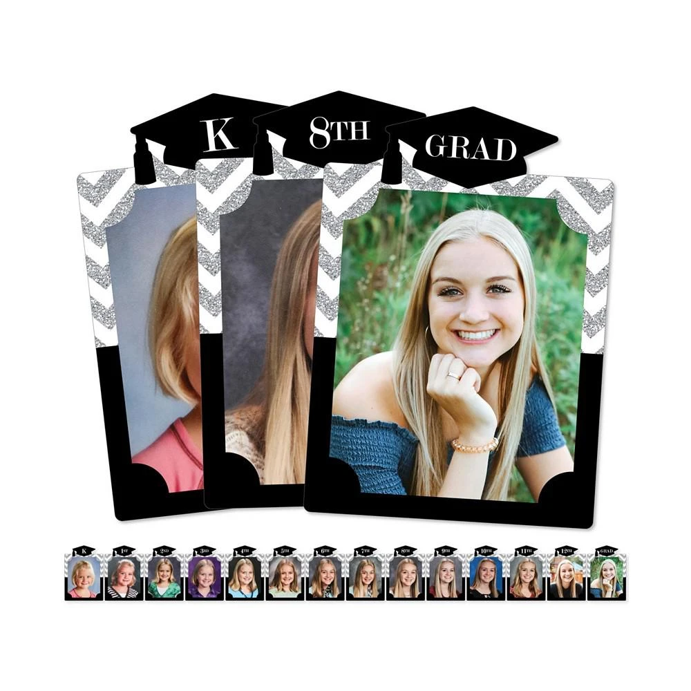 商品Big Dot of Happiness|Tassel Worth The Hassle Silver 8 x 10" Photo Holder Grad DIY Picturific Display,价格¥224,第1张图片