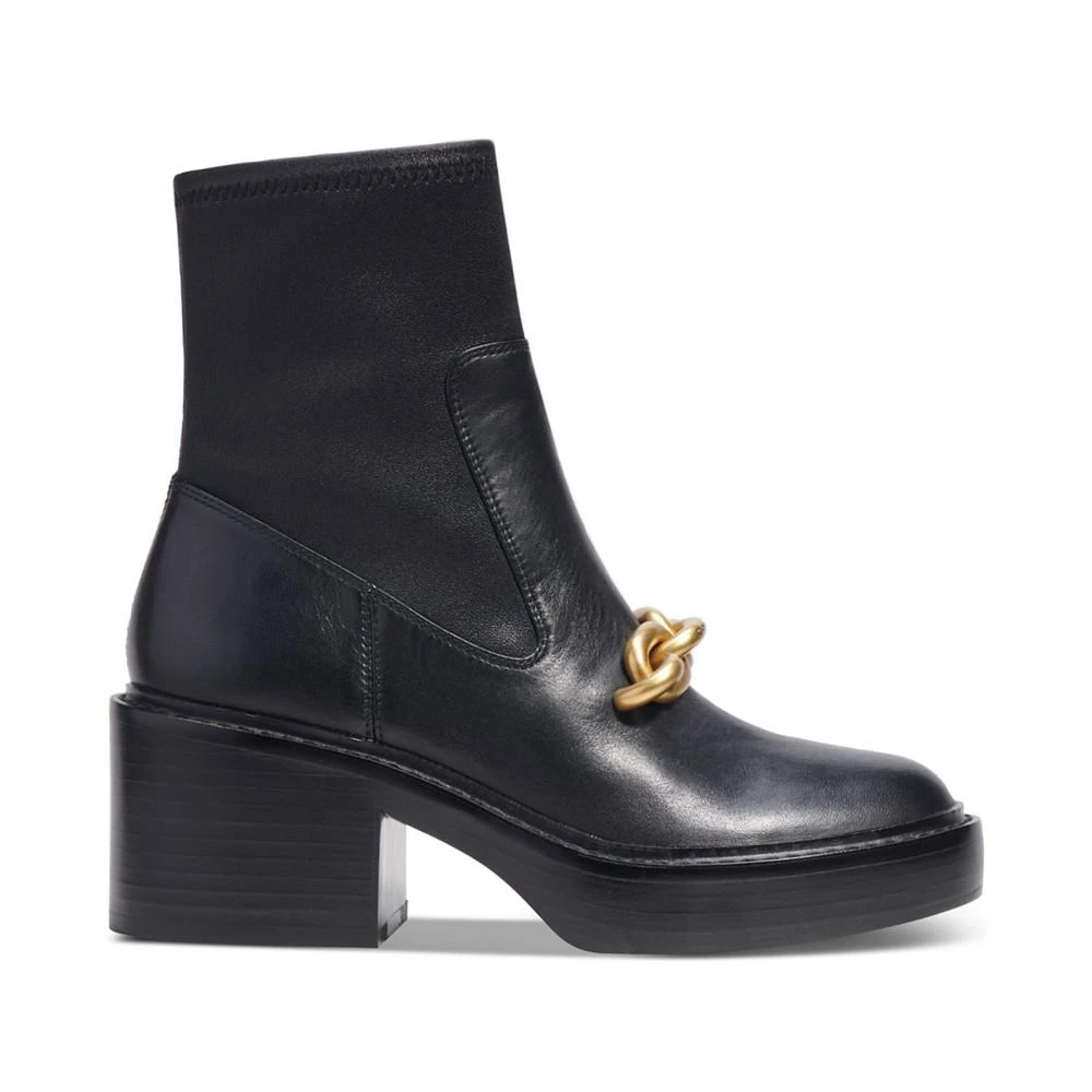 商品Coach|Women's Kenna Chain Pull-On Block-Heel Dress Booties,价格¥972,第2张图片详细描述