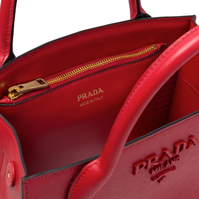 Prada 普拉达 女士新款红色牛皮手提单肩包 1BA156-2ERX-F068Z-V-OOO商品第4张图片规格展示