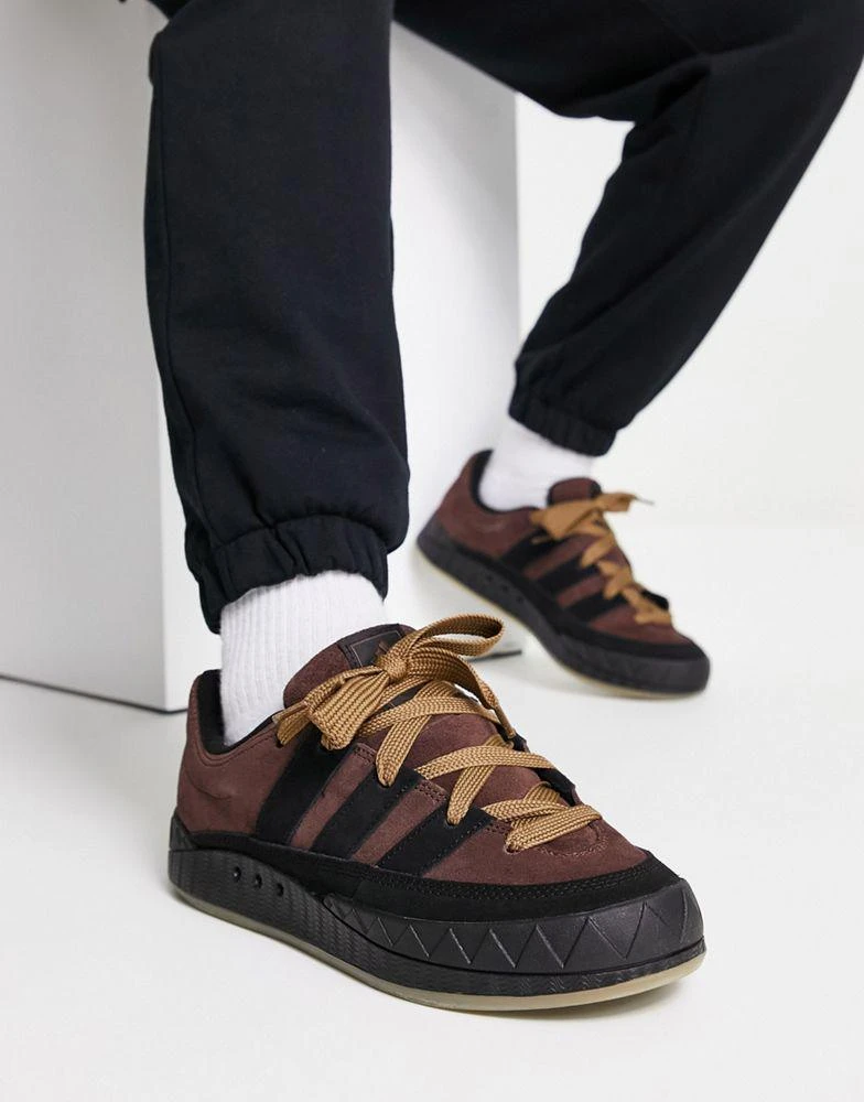 商品Adidas|adidas Originals Adimatic gum sole trainers in brown,价格¥812,第4张图片详细描述