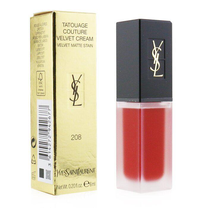 商品Yves Saint Laurent|Yves Saint Laurent 全新圣罗兰天鹅绒唇釉 - # 208 炙红胶片 -208 炙红胶片(6ml/0.2oz),价格¥198,第1张图片