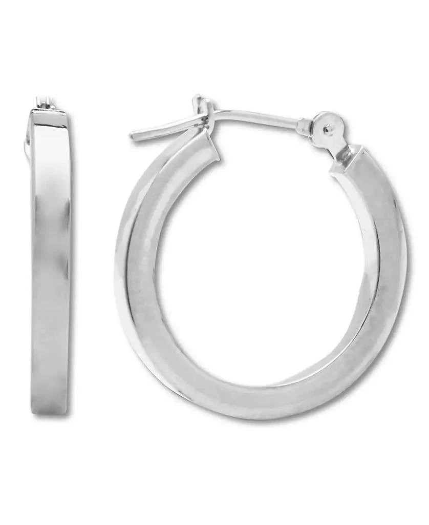 商品Macy's|Polished Hoop Earrings in 14k White Gold (17mm),价格¥1271,第1张图片