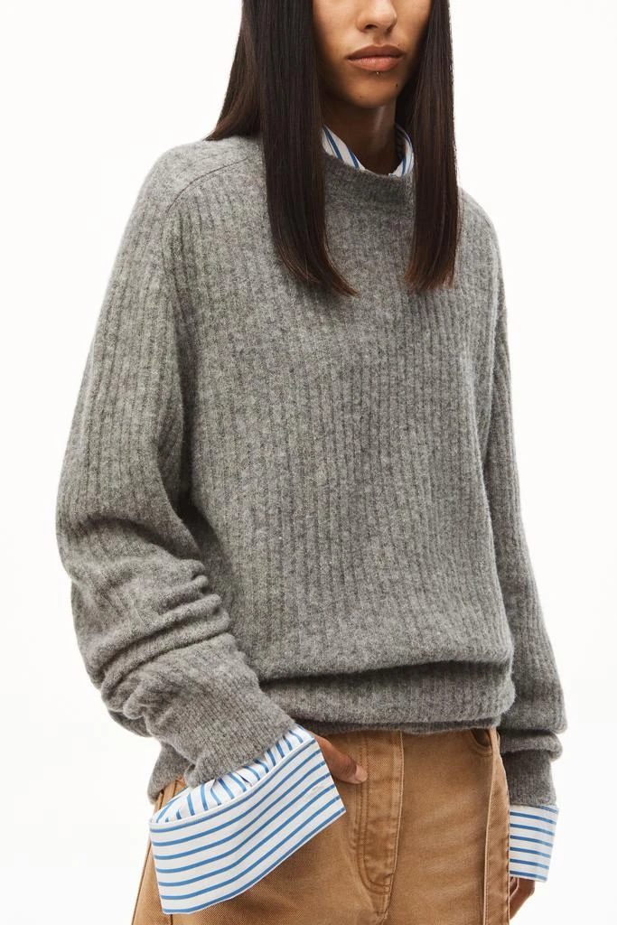 商品Alexander Wang|RIBBED CREWNECK SWEATER IN ALPACA FLEECE,价格¥1602,第4张图片详细描述