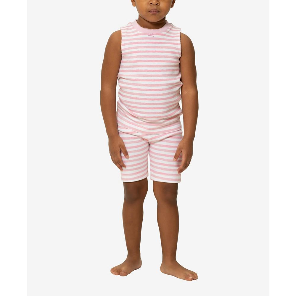 Petal Stripe Baby Boys and Girls 2-Piece Pajama Set商品第1张图片规格展示