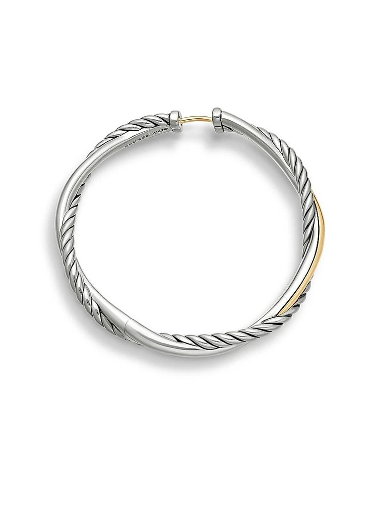 商品David Yurman|Infinity Hoop Earrings in Sterling Silver with 14K Yellow Gold, 42MM,价格¥7360,第3张图片详细描述