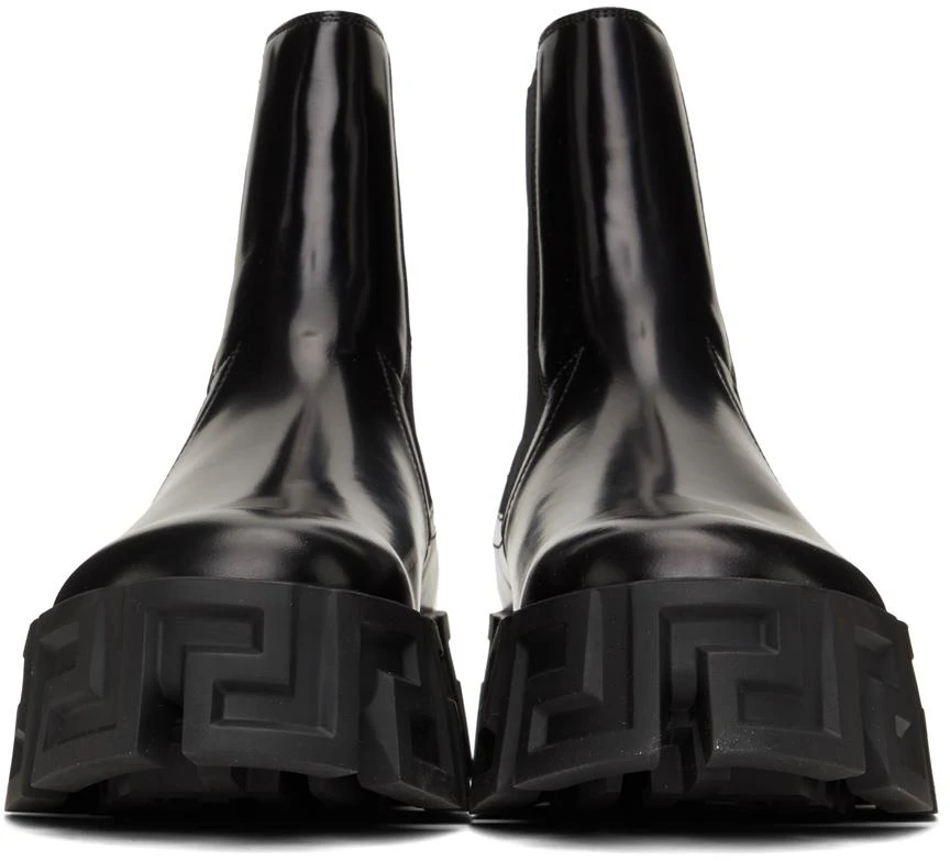 商品Versace|Black Greca Labyrinth Chelsea Boots,价格¥7188,第2张图片详细描述