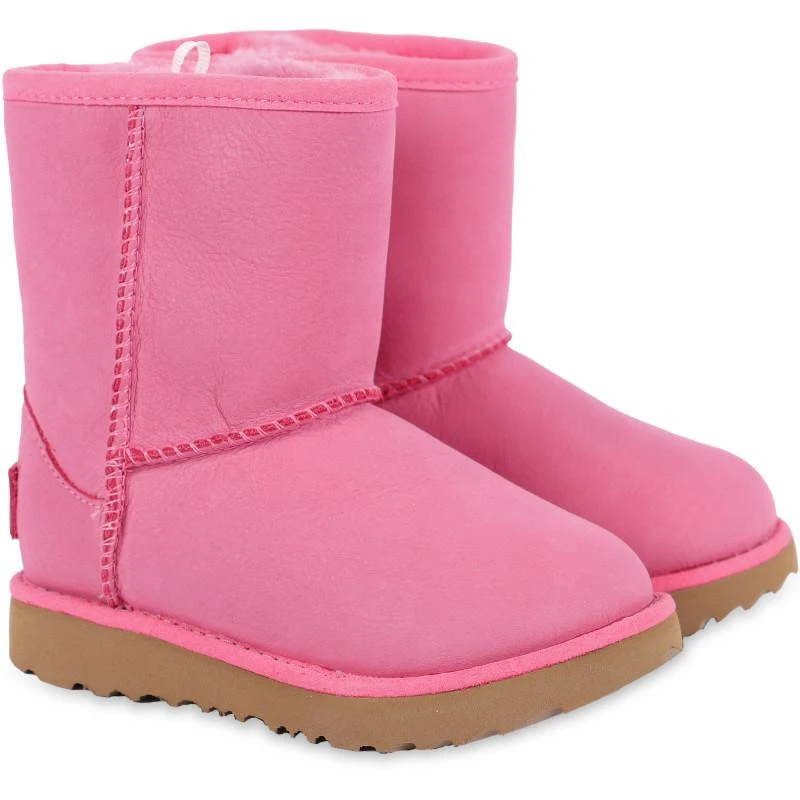 商品UGG|Logo leather boots with faux fur interior in pink,价格¥1138,第1张图片