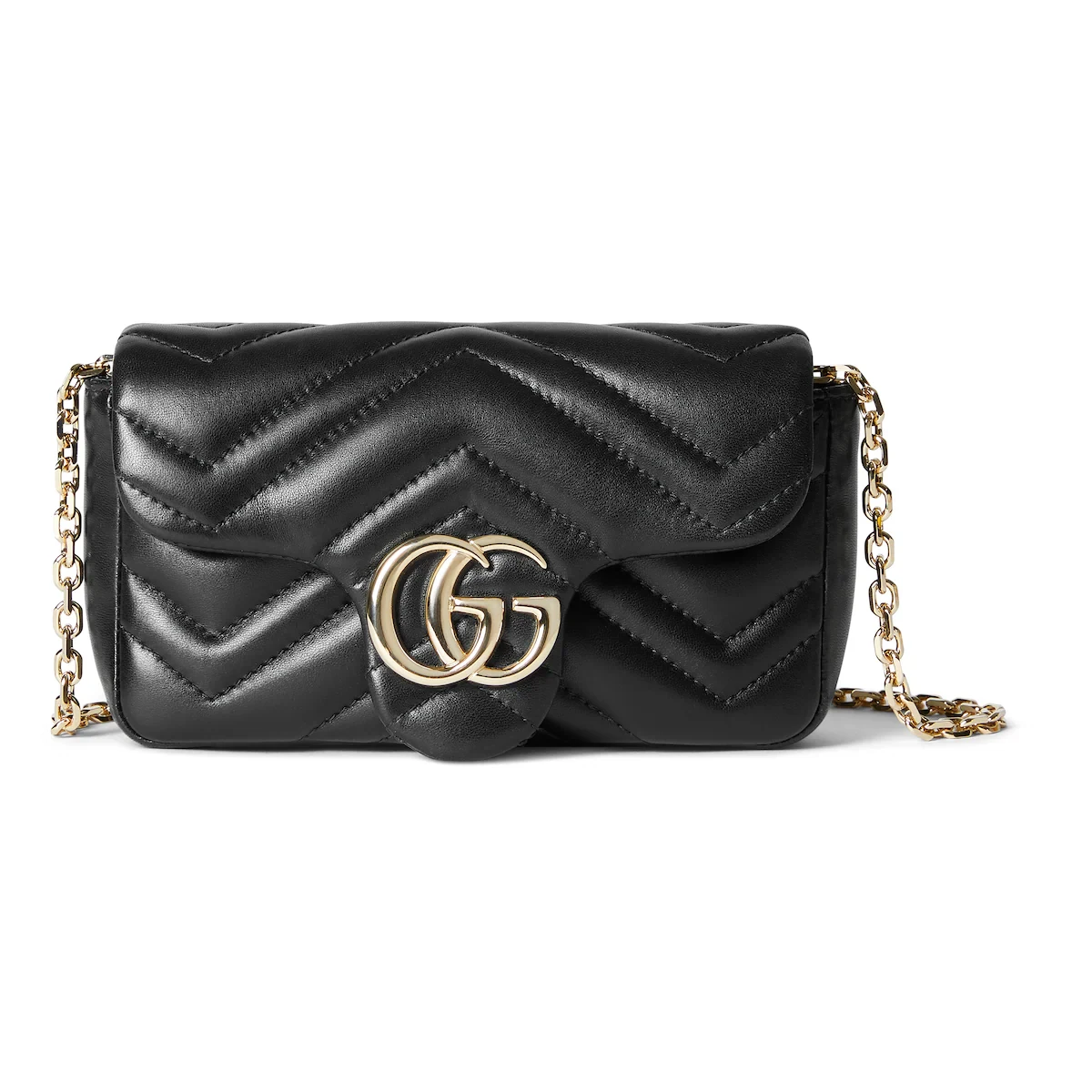 商品Gucci|【预售】 古驰 25春夏 女士 单肩包 GG Marmont系列迷你肩背包 841290 AAFAX 1000 ,价格¥11034,第1张图片