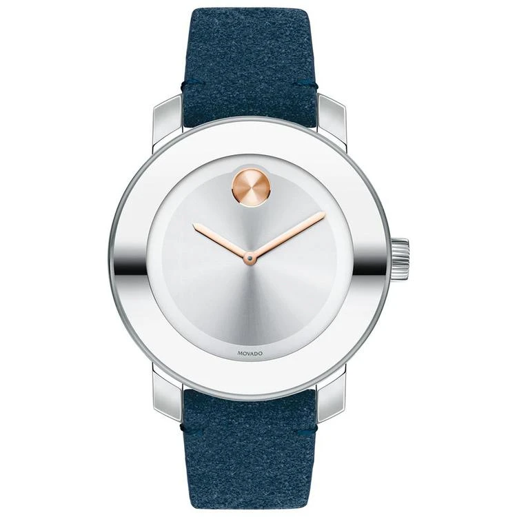 商品Movado|女士蓝色麂皮腕表 36mm,价格¥2832,第1张图片