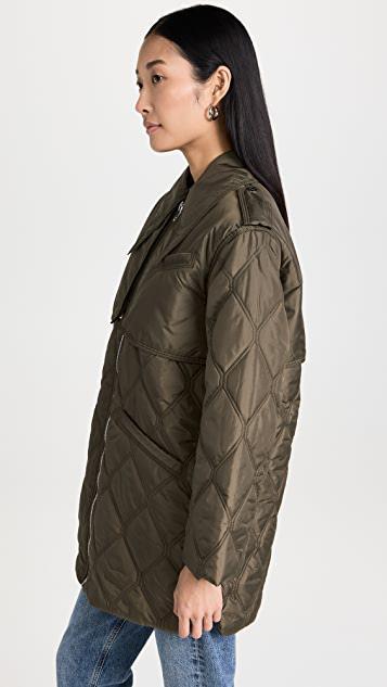 商品Ganni|厚织尼龙布料绗缝夹克,价格¥3044,第6张图片详细描述