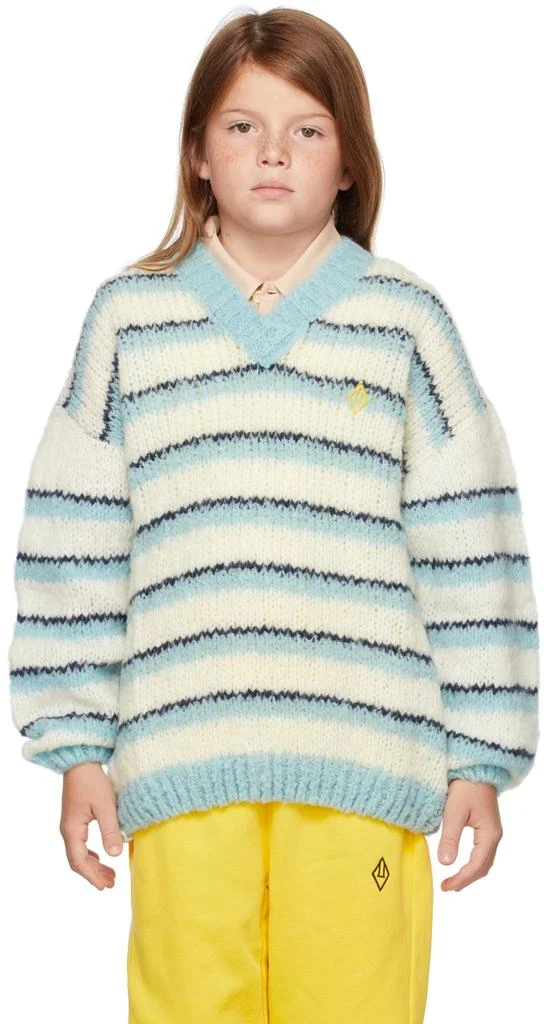 商品The Animals Observatory|Kids White & Blue Stripes Toucan Sweater,价格¥348,第2张图片详细描述