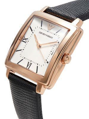 商品Emporio Armani|30MM Rose Goldtone Stainless Steel & Leather Strap Watch,价格¥965,第5张图片详细描述