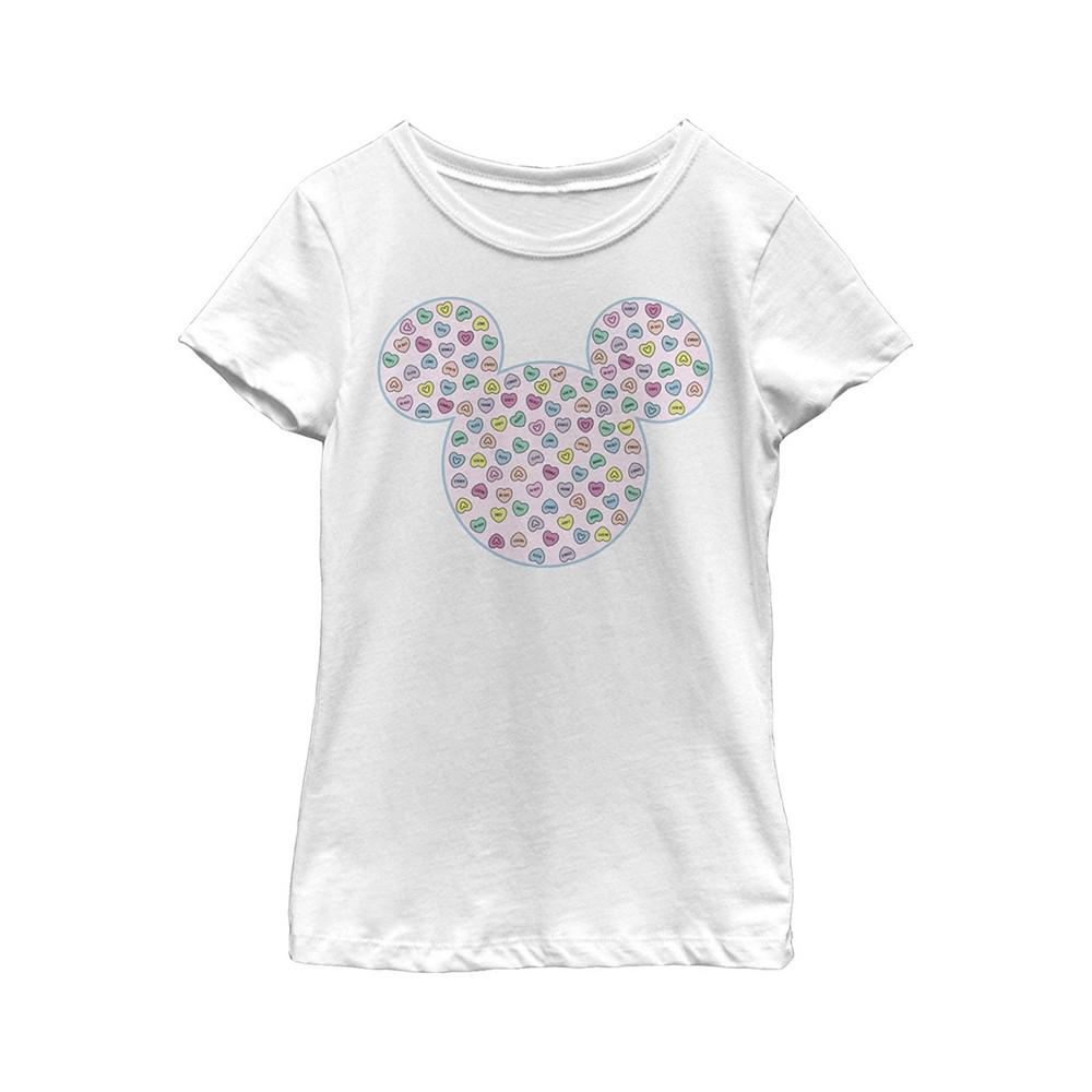Girl's Mickey & Friends Candy Hearts Filled Logo  Child T-Shirt商品第1张图片规格展示