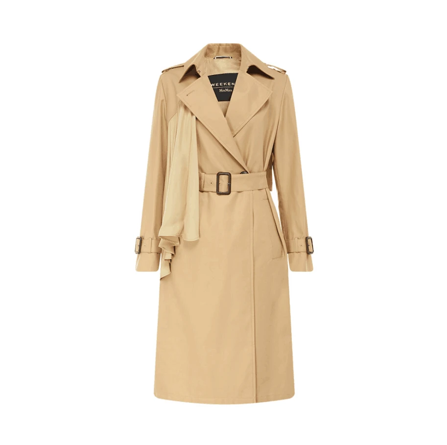 商品[国内直发] Max Mara|MAX MARA 黄色 女士风衣 DURANTE-003 ,价格¥3187,第1张图片
