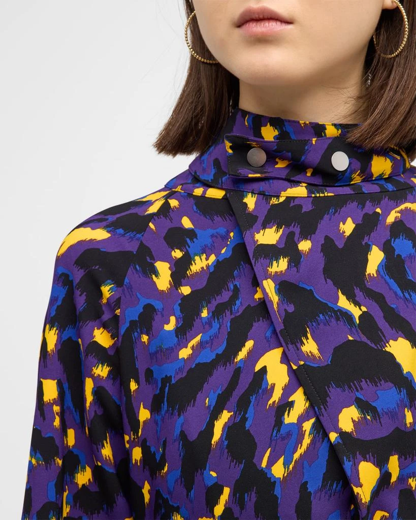 商品Burberry|Abstract-Print Long-Sleeve Silk Top,价格¥14955,第5张图片详细描述