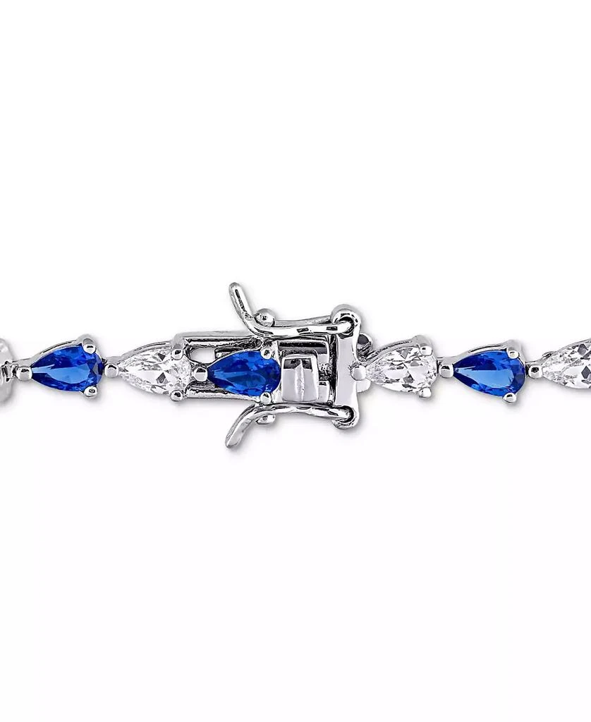 商品Macy's|Lab-Grown Blue Sapphire (5-1/4 ct. t.w.) & Lab-Grown White Sapphire (5-1/4 ct. t.w.) Link Bracelet in Sterling Silver,价格¥1929,第3张图片详细描述