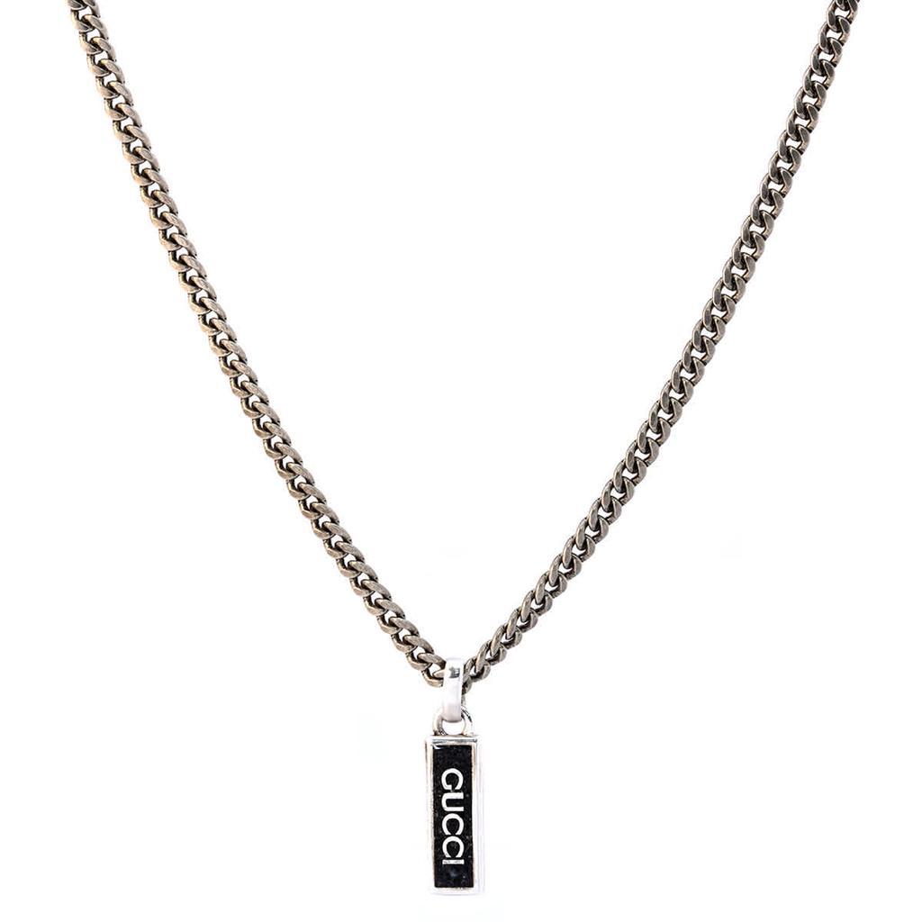 商品Gucci|GUCCI Black Enamel Pendant in sterling silver,价格¥3936,第1张图片