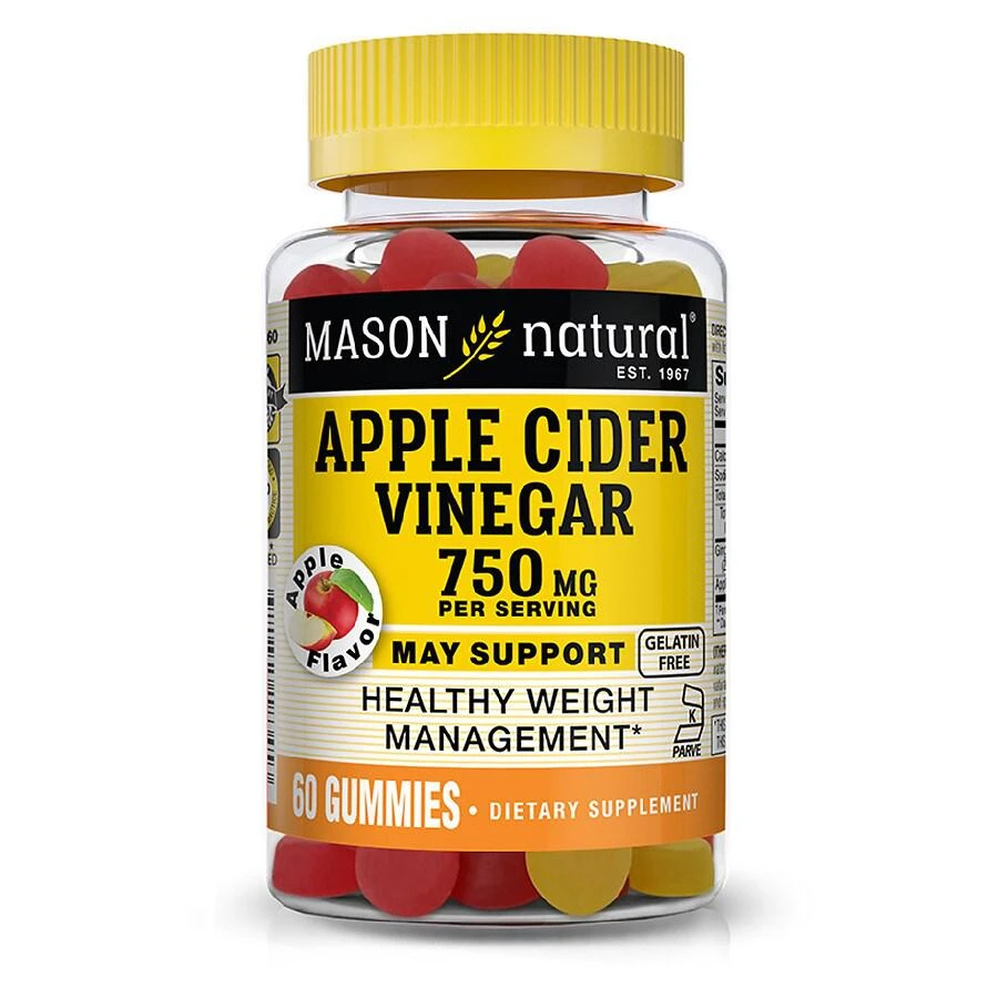 商品Mason Natural|Apple Cider Vinegar 750 mg Gummies Apple Flavor,价格¥34,第1张图片
