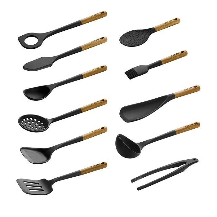 商品Staub|11 Piece Silicone & Acacia Complete Utensil Set,价格¥1128,第1张图片详细描述