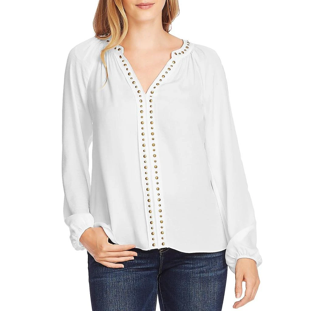 商品Vince Camuto|Vince Camuto Womens V Neck Studded Blouse,价格¥114,第1张图片