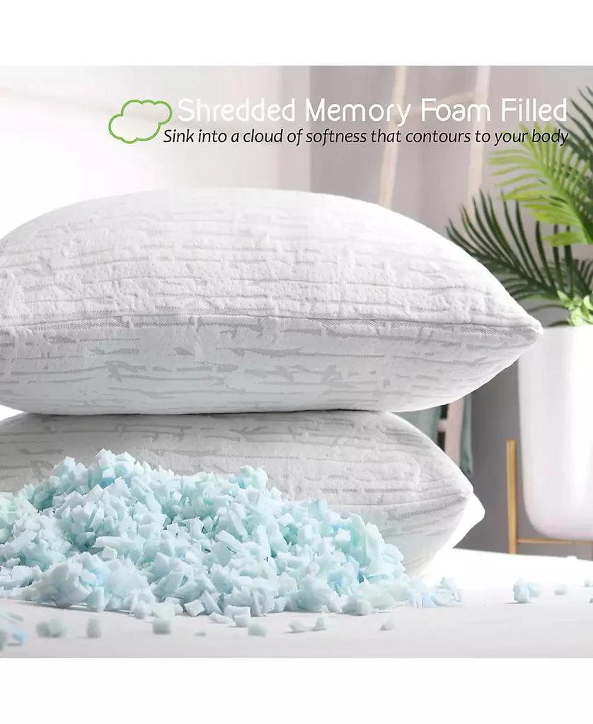 商品Clara Clark|Shredded Memory Foam Pillow, Queen, Set of 4,价格¥539,第3张图片详细描述