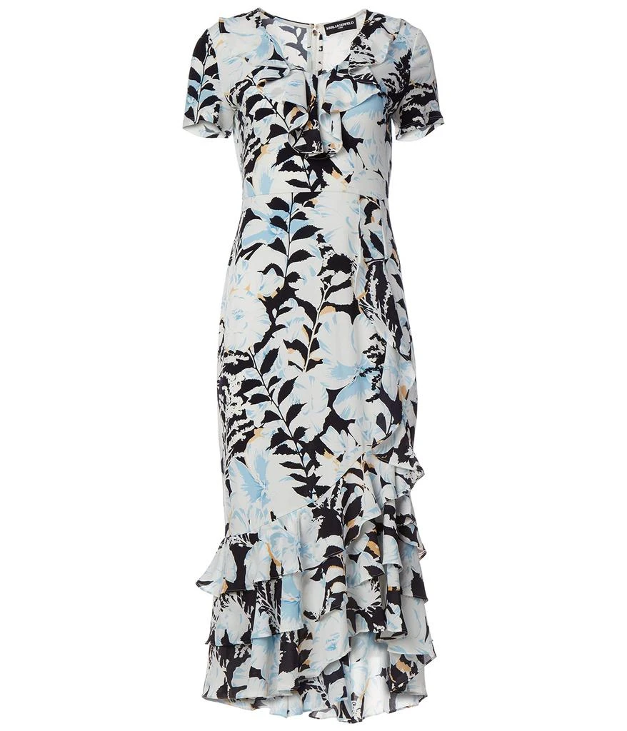 商品Karl Lagerfeld Paris|Women's Ruffle Maxi Dress,价格¥709,第1张图片