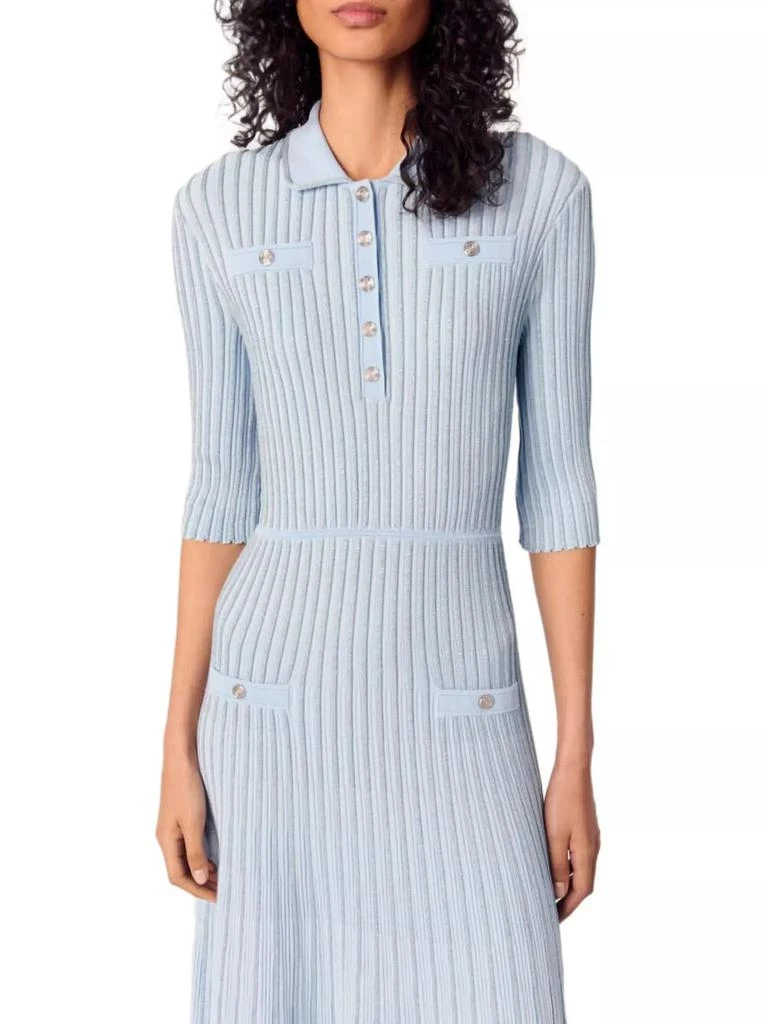 商品Maje|Rib Knit Midi Dress,价格¥3507,第5张图片详细描述