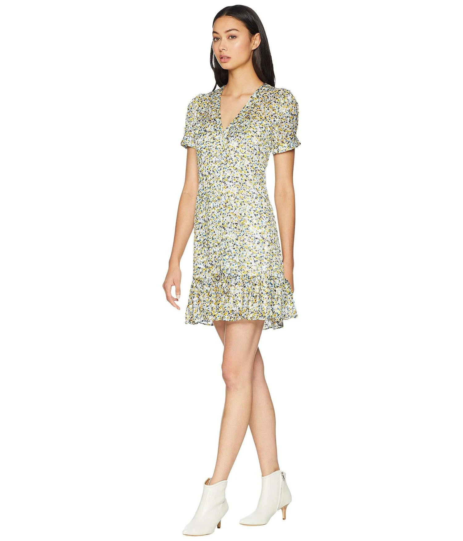 商品Juicy Couture|Ditsy Burnout Chiffon Button Front Dress,价格¥256,第2张图片详细描述